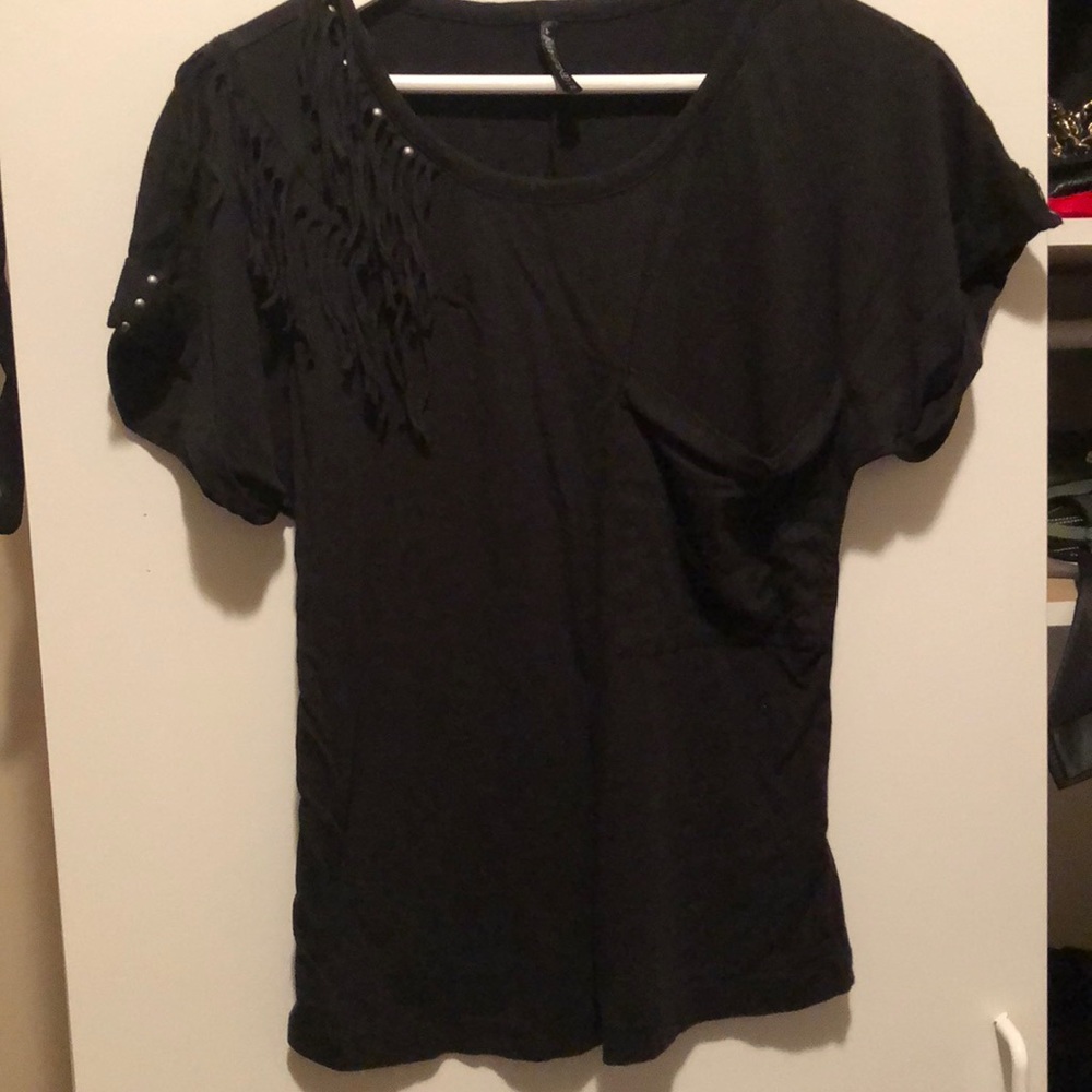 Gentle Fawn - Black Fringe Top